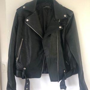 Black (non) leather jacket from Zara